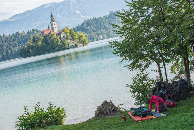 Wild sleeping in Bled Lake